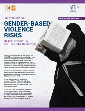 Overview of GBV risks in Syria earthquake response