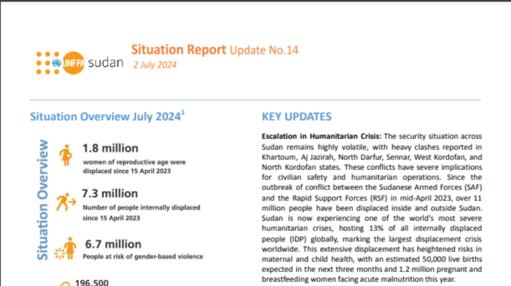 UNFPA Sudan Emergency Situation Report #14 - 2 July 2024