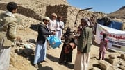 People affected by the conflict in Yemen receive dignity kits from UNFPA. 