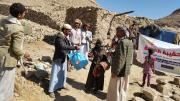 People affected by the conflict in Yemen receive dignity kits from UNFPA. 