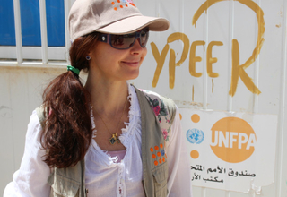 UNFPA Goodwill Ambassador Ashley Judd in Jordan.