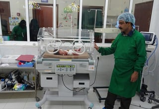 Nafessa was the first baby to be saved by the new incubator at Al-Mahabisha Hospital