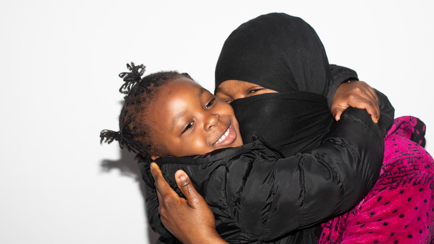 Kadi, Migrant from Burkina Faso in Morocco with her daughter.