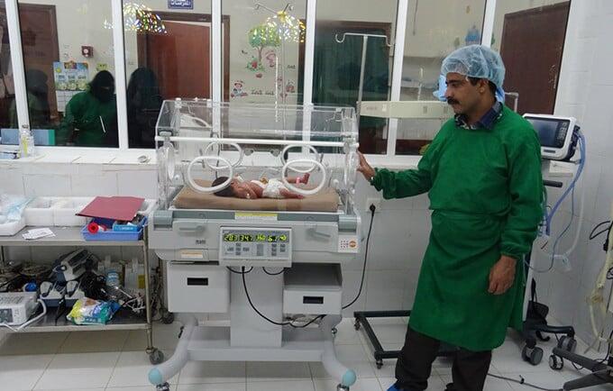 Nafessa was the first baby to be saved by the new incubator at Al-Mahabisha Hospital