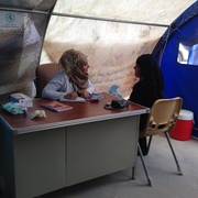A consultation at UNFPA supported RH clinic in Kilo 18 Camp, Amryiat Al-Falujah, Central Iraq