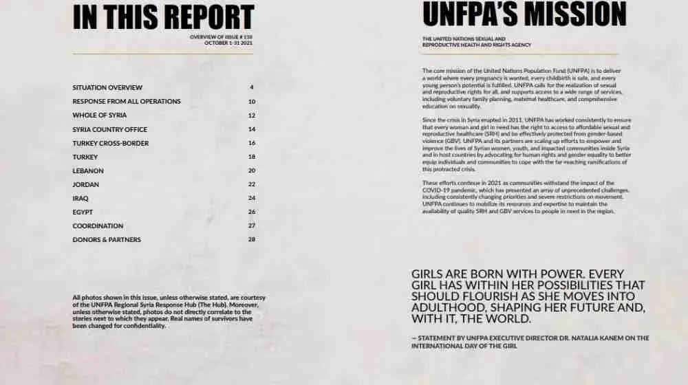 UNFPA Regional Situation Report for the Syria Crisis — October 2021