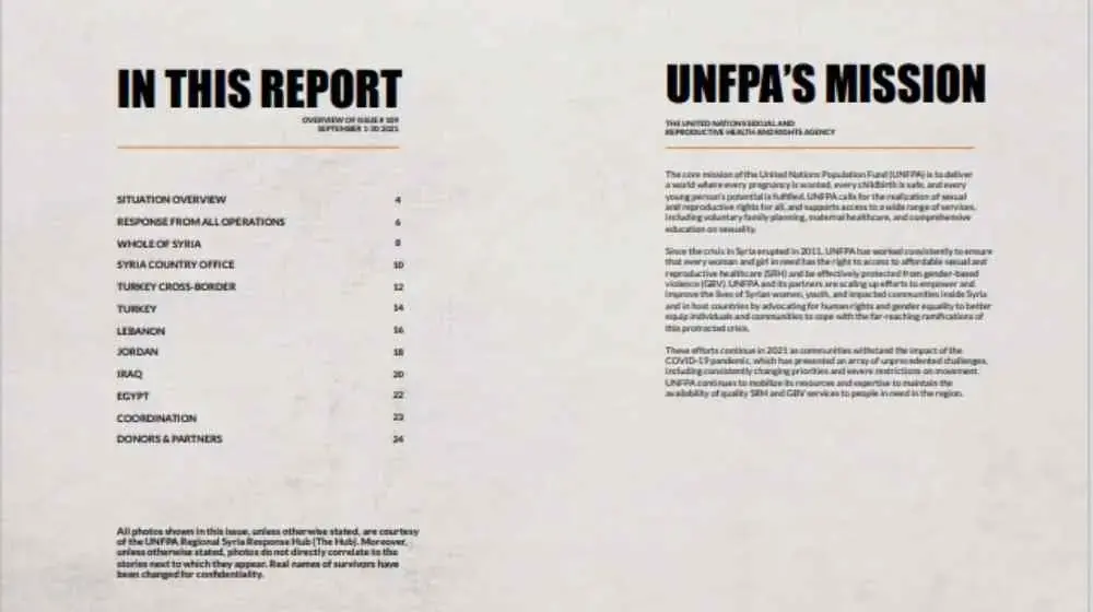 UNFPA Regional Situation Report for the Syria Crisis — September 2021