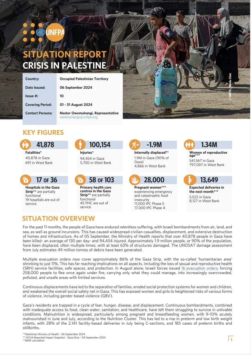 UNFPA Palestine Situation Report #10 - 06 September 2024