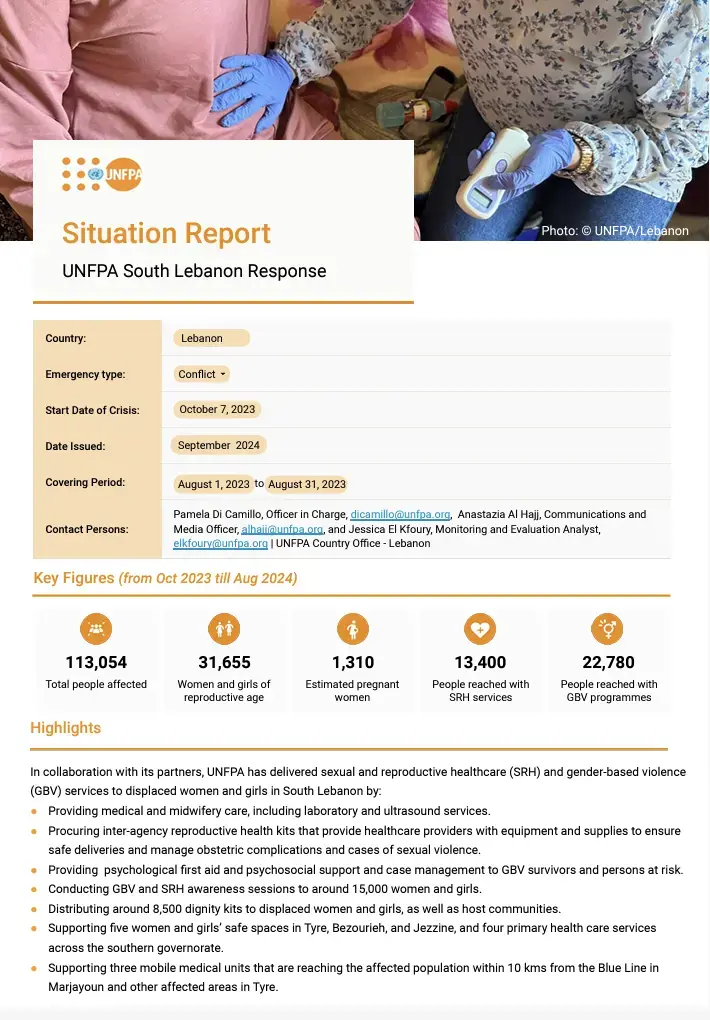 South Lebanon Situation Report #1 - August 2024