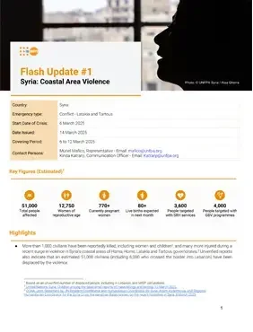 Flash Update #1-Syria: Coastal Area Violence