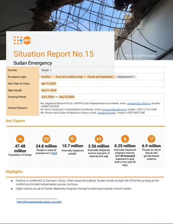 UNFPA Sudan Emergency Situation Report