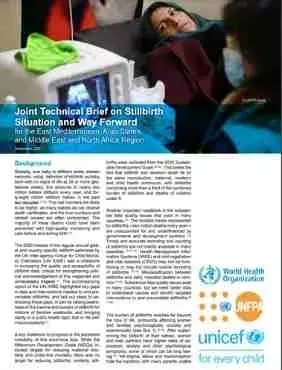 Joint Technical Brief on Stillbirth Situation and Way Forward for the East Mediterranean, Arab States, and Middle East and North Africa Region