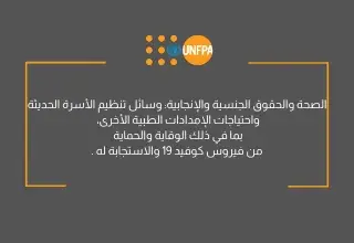 الصحة والحقوق الجنسية والإنجابية: وسائل تنظيم الأسرة الحديثة واحتياجات الإمدادات الطبية الأخرى، بما في ذلك الوقاية والحماية من فيروس كوفيد 19 والاستجابة له .